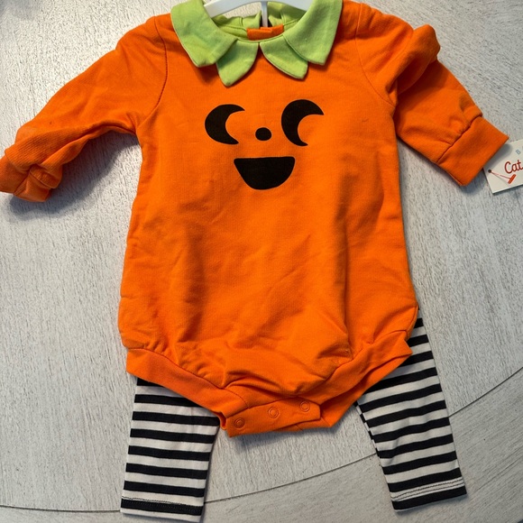 Cat & Jack pumpkin two piece outfit - Halloween New - Picture 1 of 3